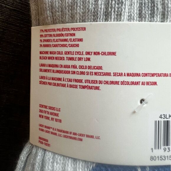 Lucky Brand Men's Casual Logo Crew Socks 6 Pack (4 Grey ,2 White) NWT - Picture 6 of 9